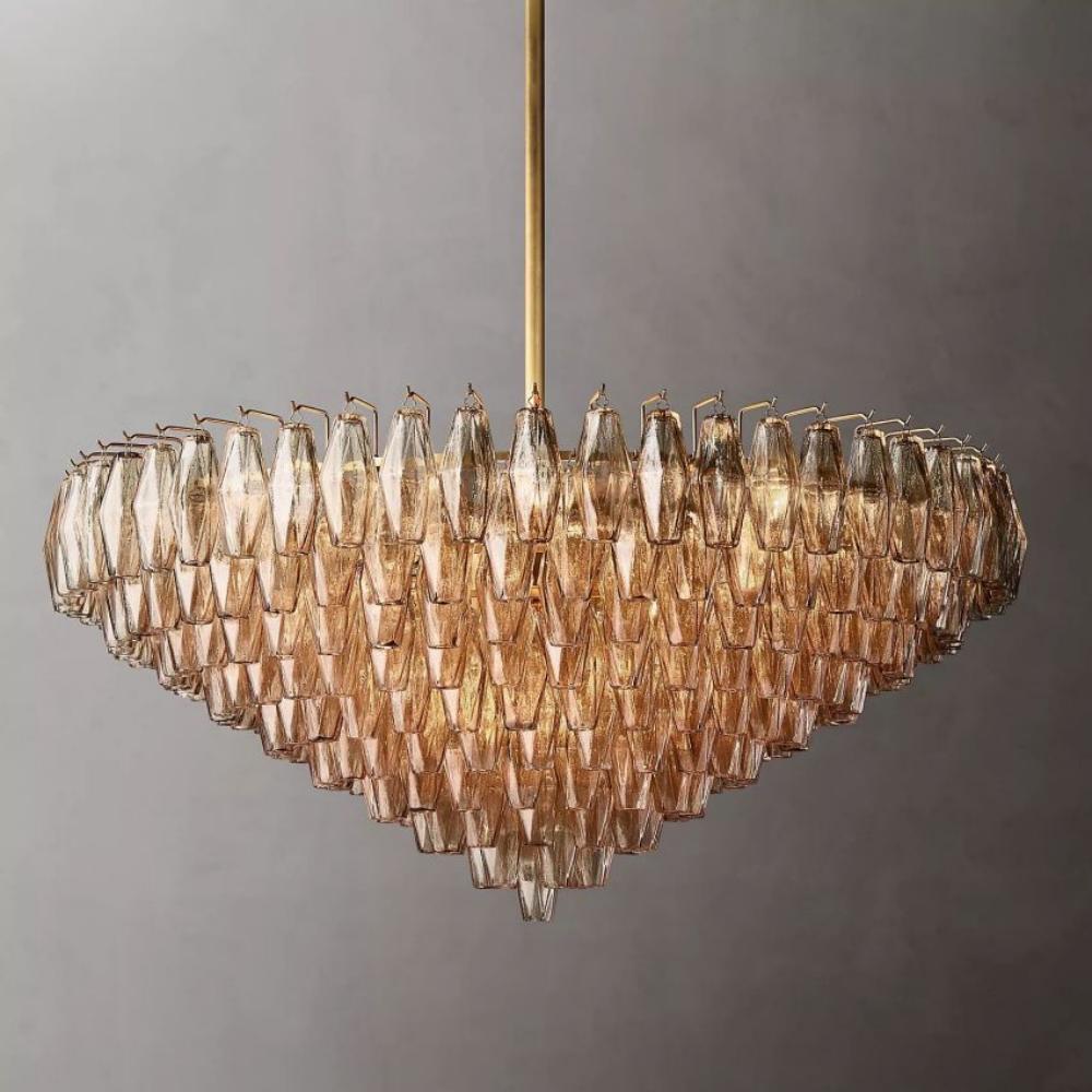 Mia Smoke Glass Tiered Round Chandelier 47“