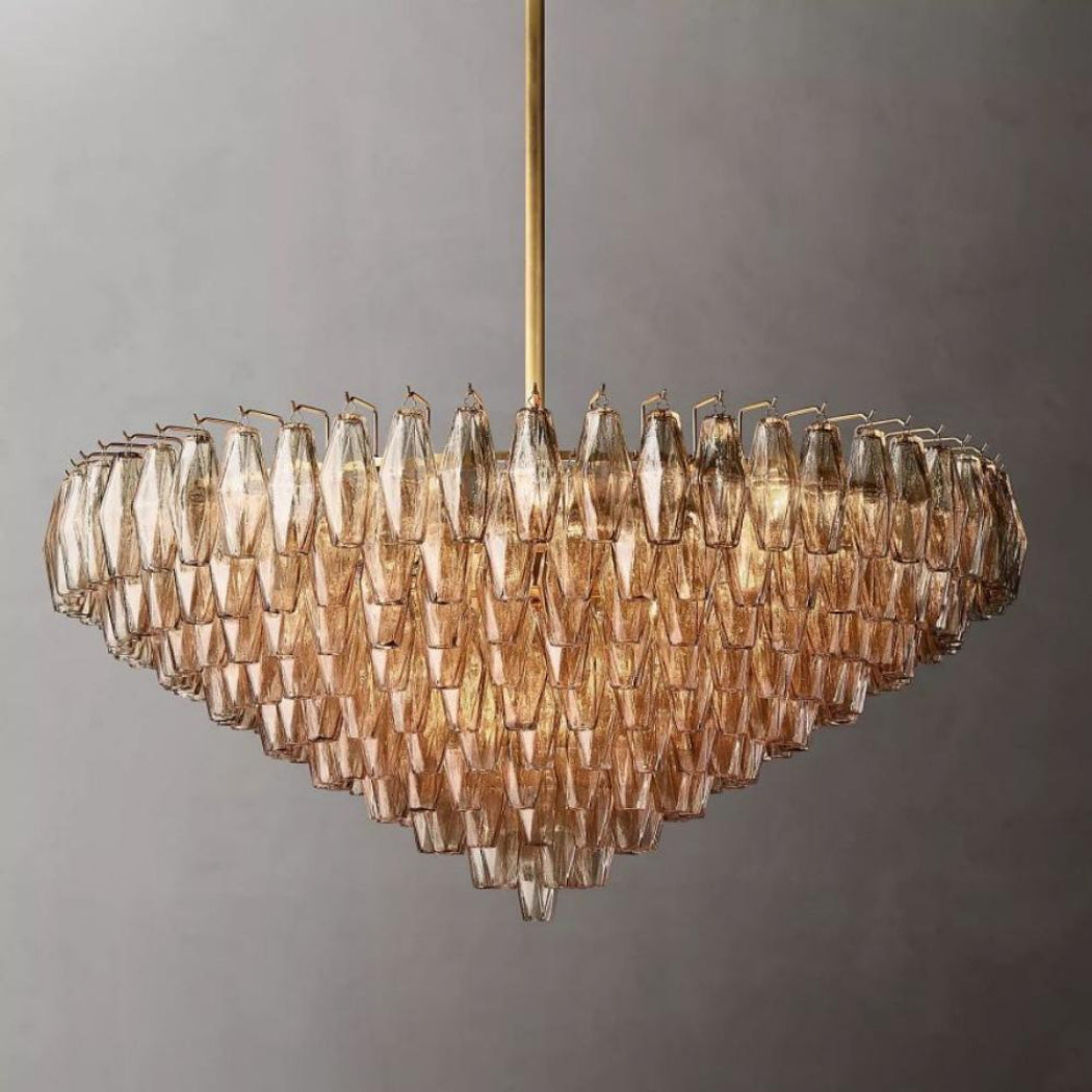 Mia Smoke Glass Tiered Round Chandelier 47“
