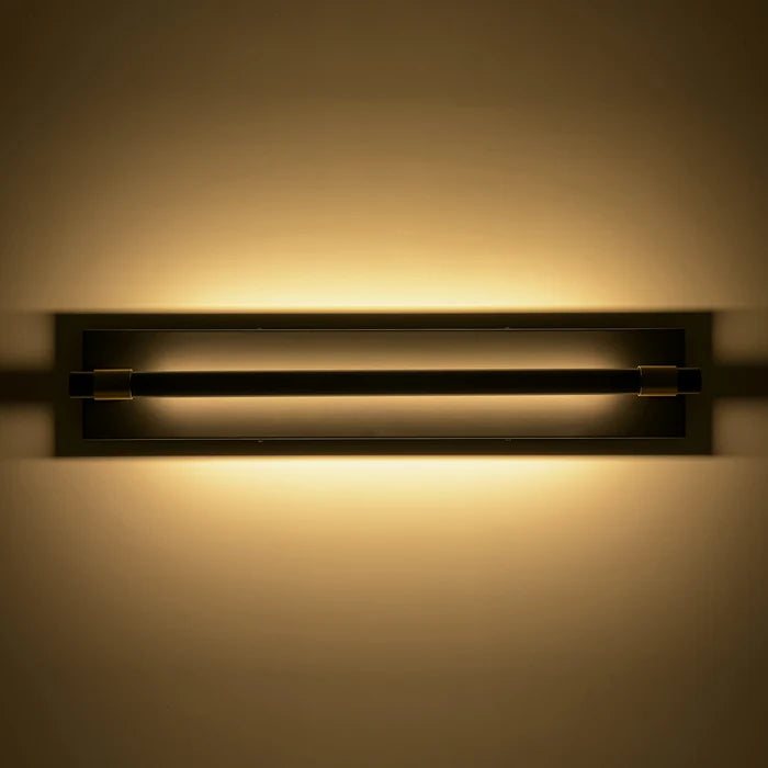Brillio Modern Brass 1-Light Dimmable LED Modern Cylinder Wall Sconce 23"