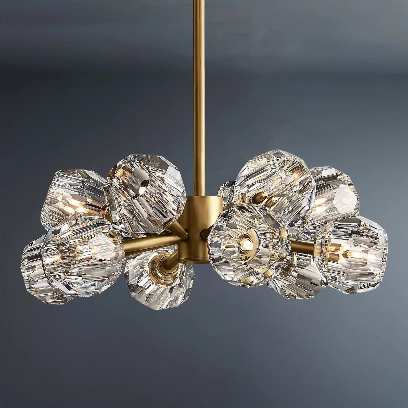 Boule De Modern Clear Round Chandelier 24"