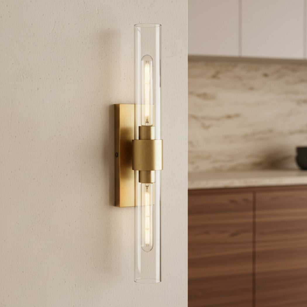 Ravelle Modern Double Head Tube Wall Sconce