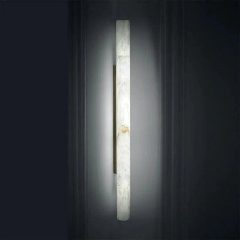 Modern Alabaster Cylindrical Wall Sconce