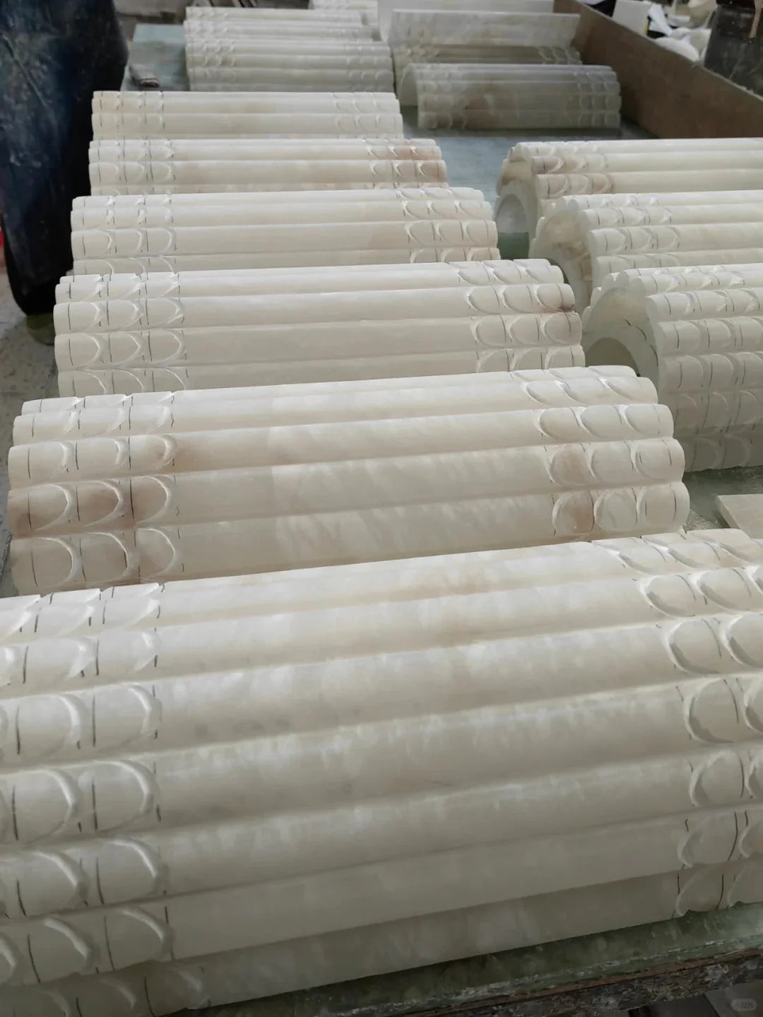 Modern Alabaster Cylindrical Wall Sconce