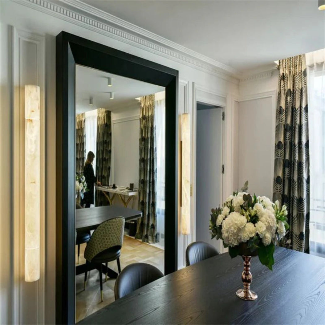 Modern Alabaster Cylindrical Wall Sconce