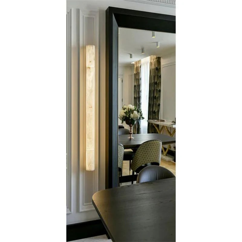 Modern Alabaster Cylindrical Wall Sconce