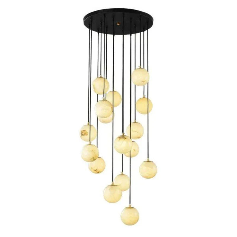 Modern Alabaster Global Staircase Chandelier
