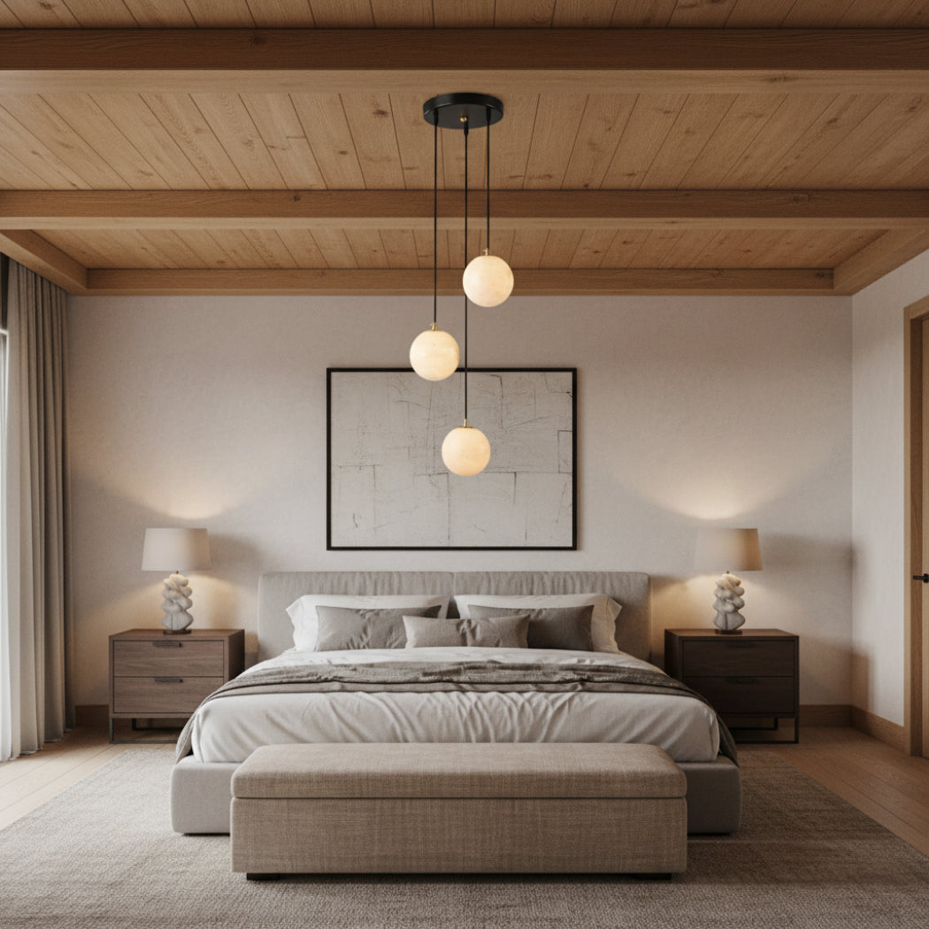 Modern Alabaster Global Staircase Chandelier