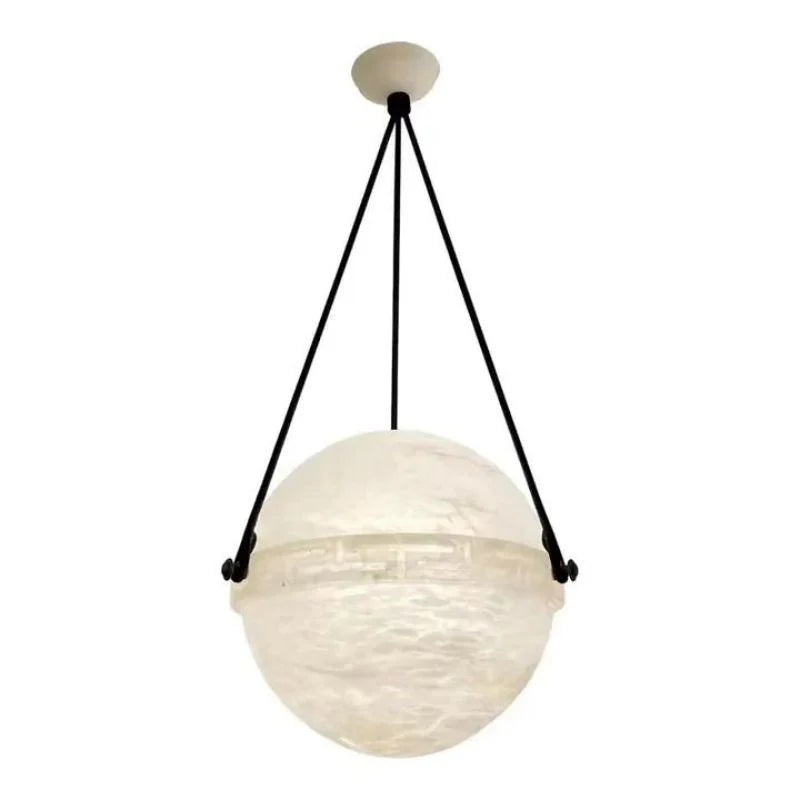 Modern Alabaster Ball Pendant Light