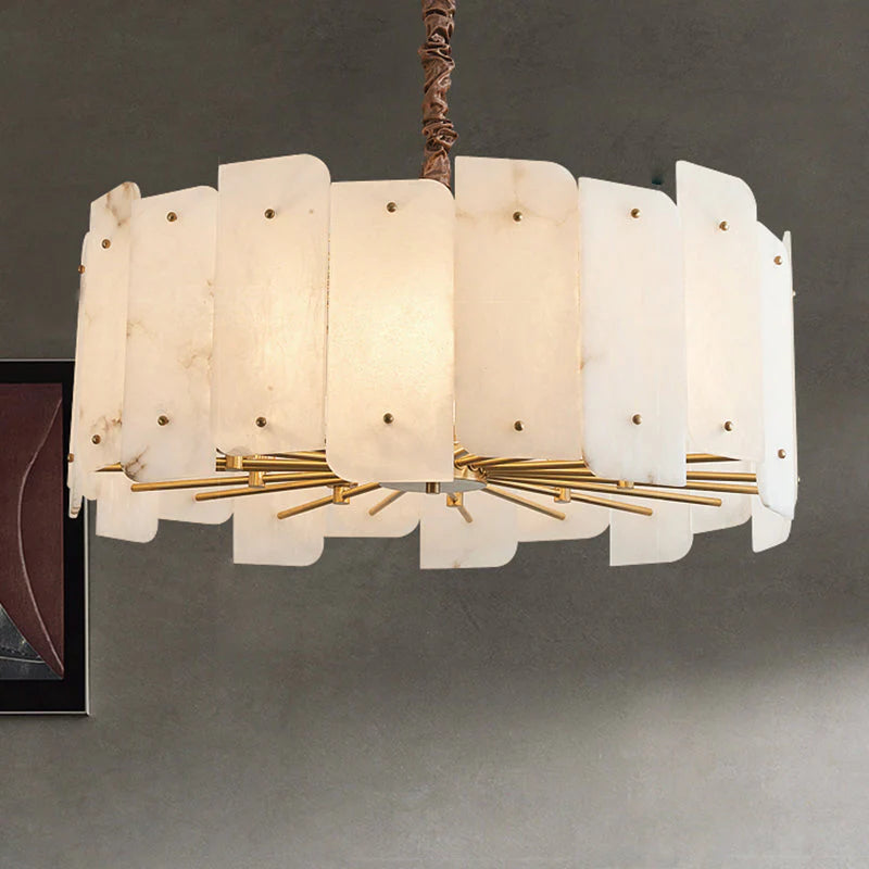 Alabaster Modern Lorry Round Chandelier
