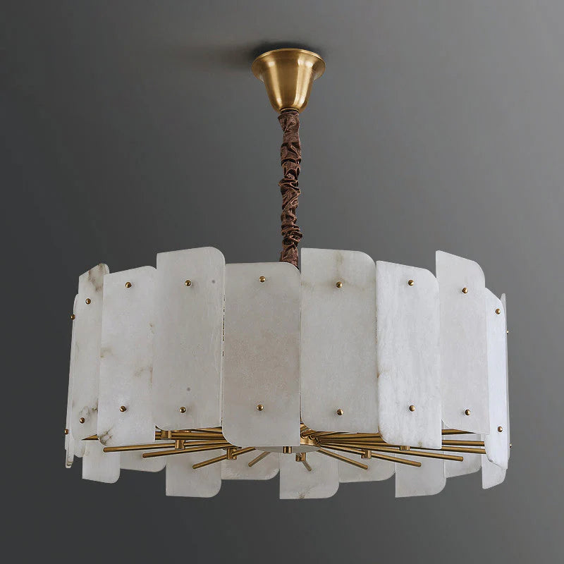 Alabaster Modern Lorry Round Chandelier