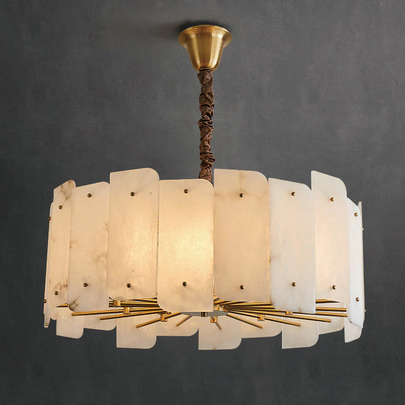 Alabaster Modern Lorry Round Chandelier
