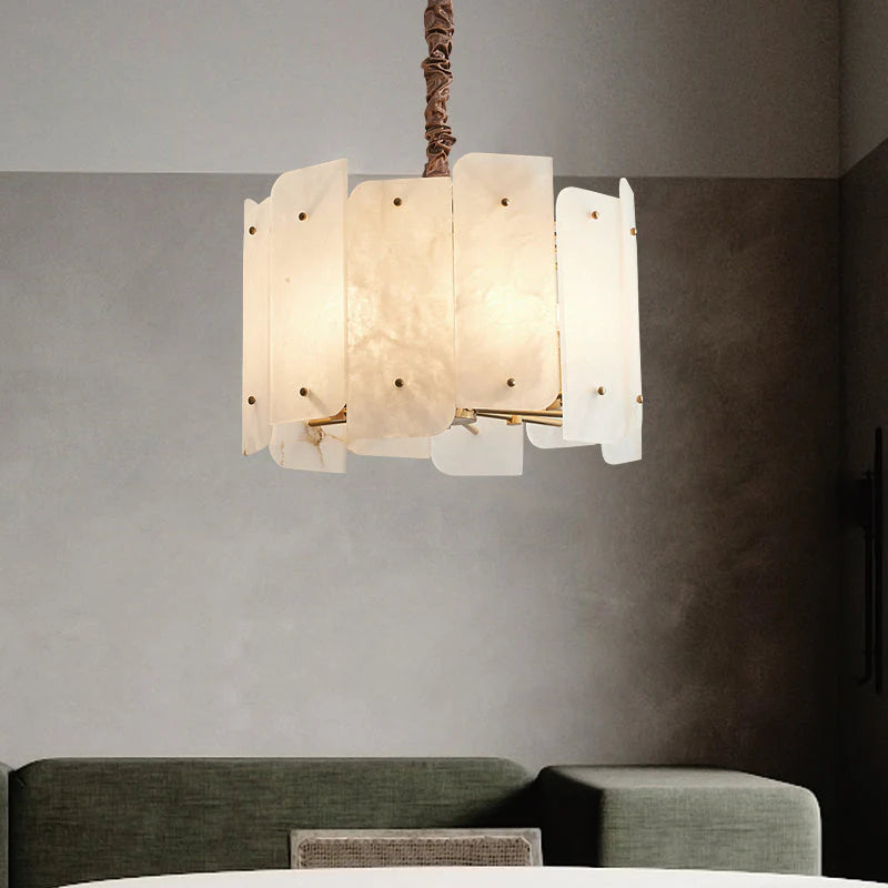 Alabaster Modern Lorry Round Chandelier