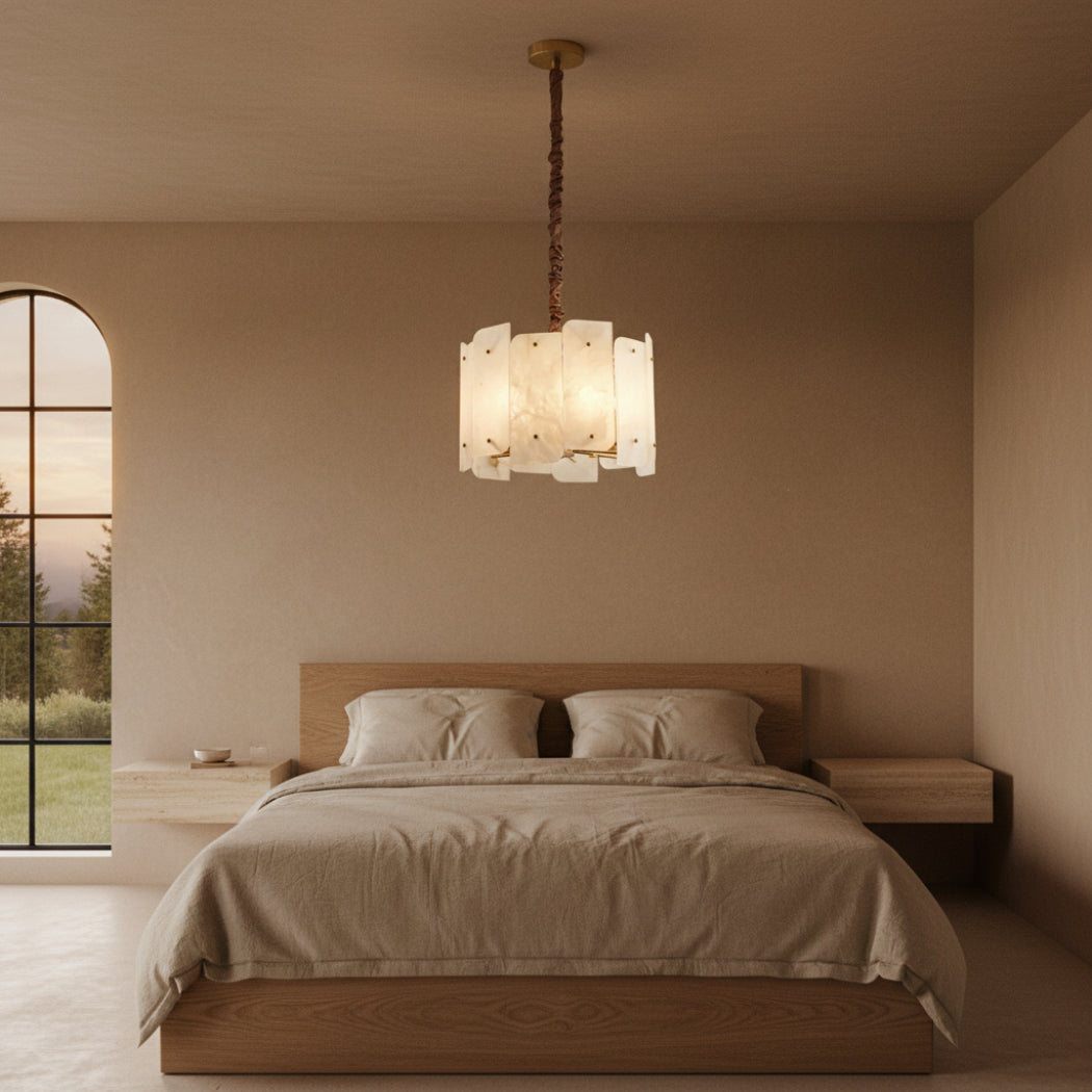 Alabaster Modern Lorry Round Chandelier