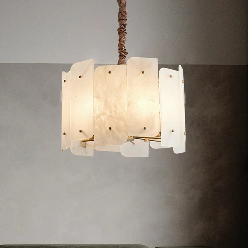 Alabaster Modern Lorry Round Chandelier