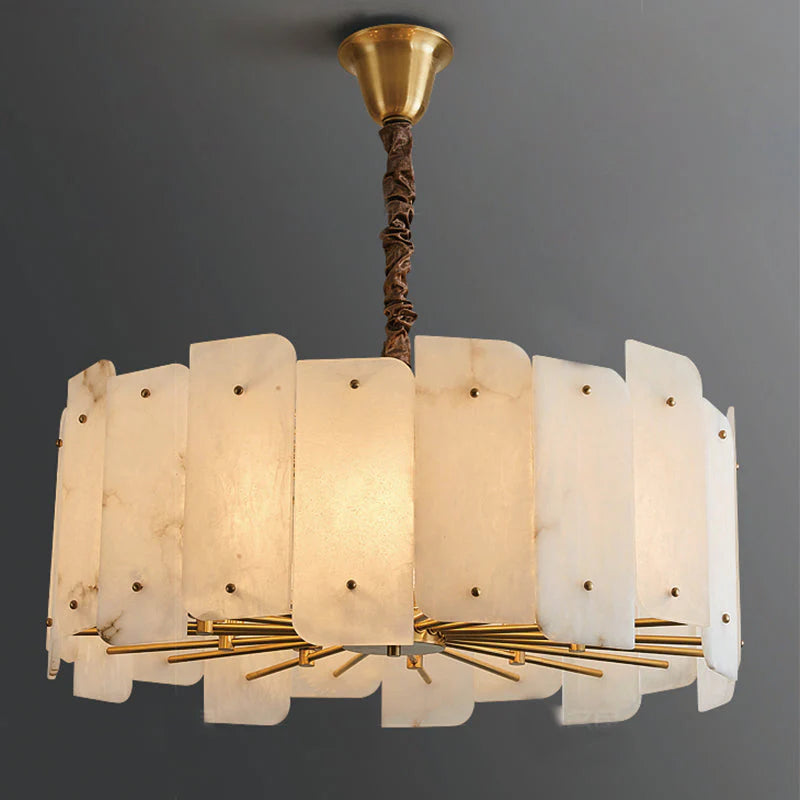 Alabaster Modern Lorry Round Chandelier