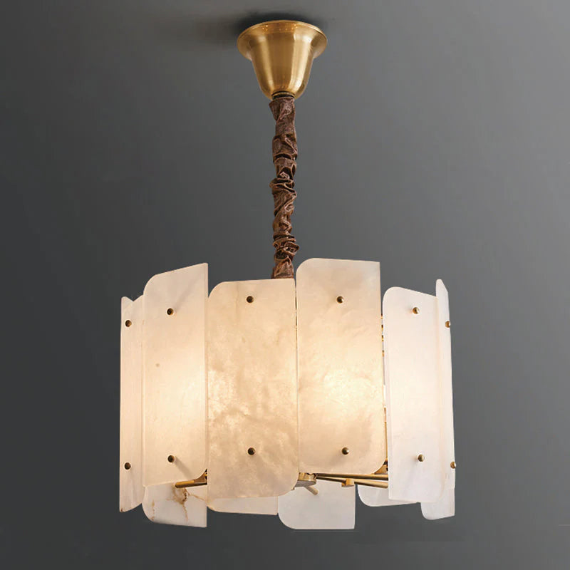 Alabaster Modern Lorry Round Chandelier