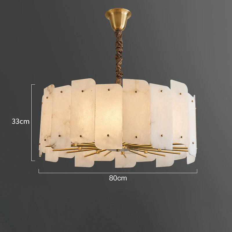 Alabaster Modern Lorry Round Chandelier