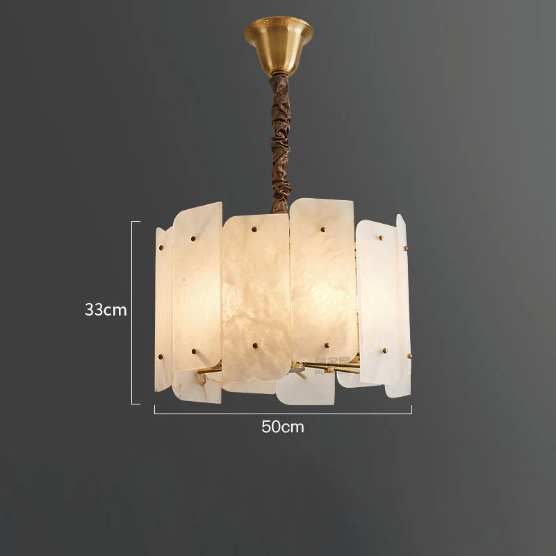 Alabaster Modern Lorry Round Chandelier
