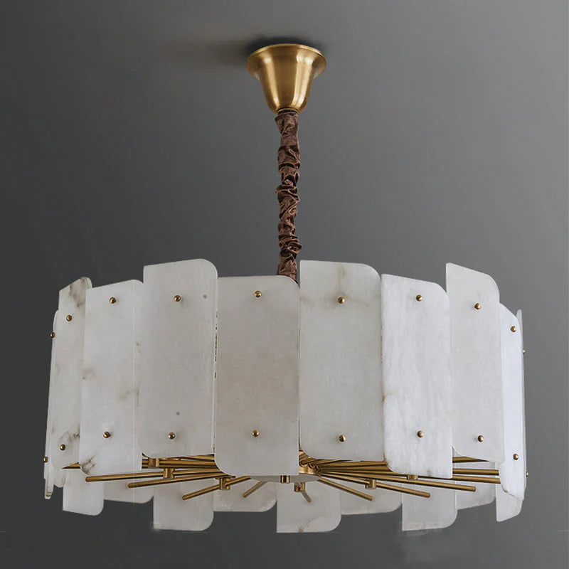 Alabaster Modern Lorry Round Chandelier