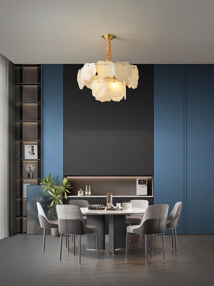 Modern Alabaster Multi-Layer Chandelier