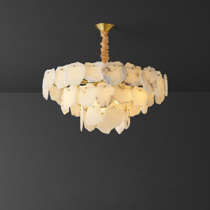 Modern Alabaster Multi-Layer Chandelier