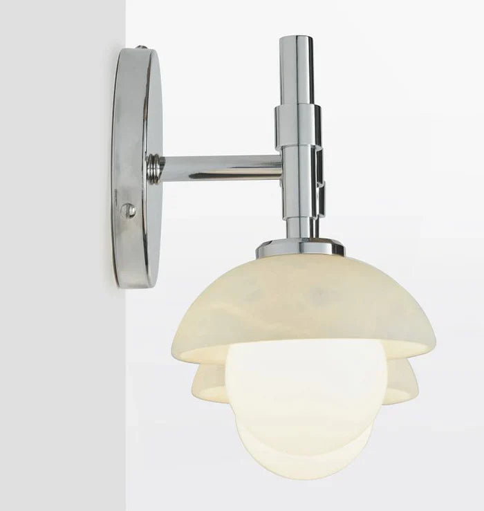 Modern Alabaster Shade Greenwich Double Wall Sconce