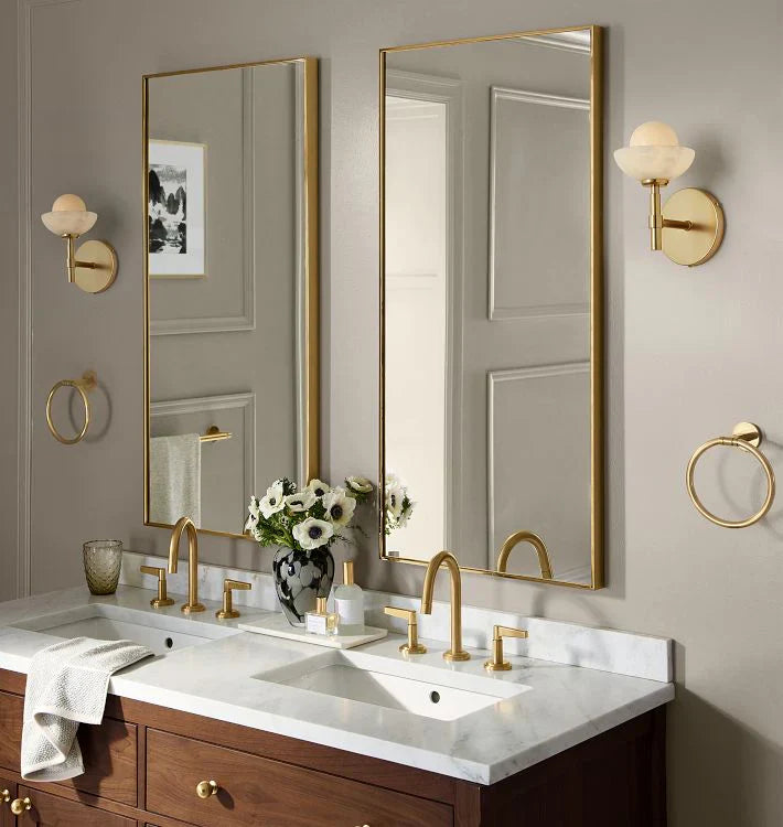 Modern Alabaster Shade Greenwich Single Wall Sconce