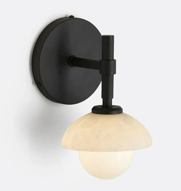Modern Alabaster Shade Greenwich Single Wall Sconce