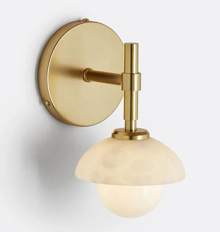 Modern Alabaster Shade Greenwich Single Wall Sconce
