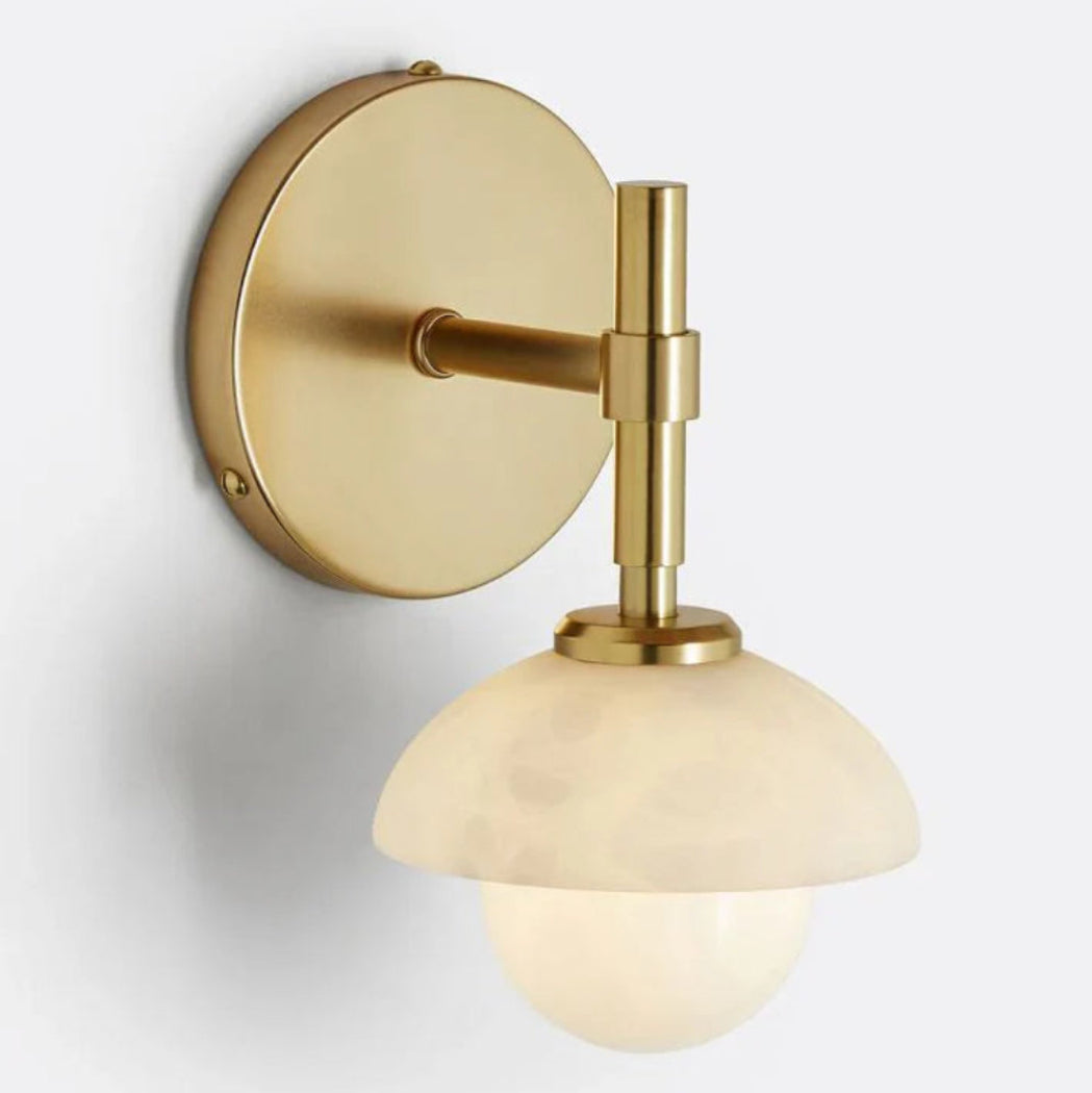 Modern Alabaster Shade Greenwich Single Wall Sconce