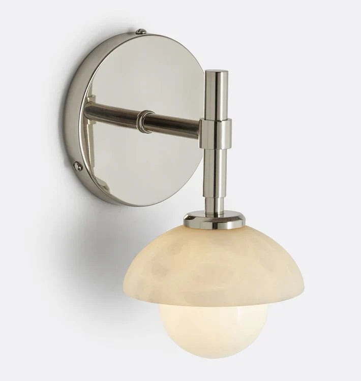 Modern Alabaster Shade Greenwich Single Wall Sconce