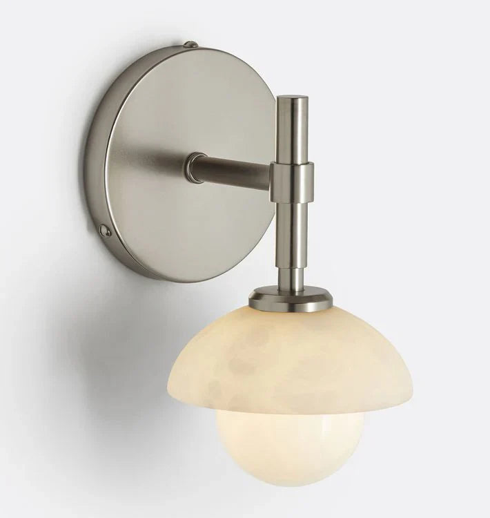 Modern Alabaster Shade Greenwich Single Wall Sconce