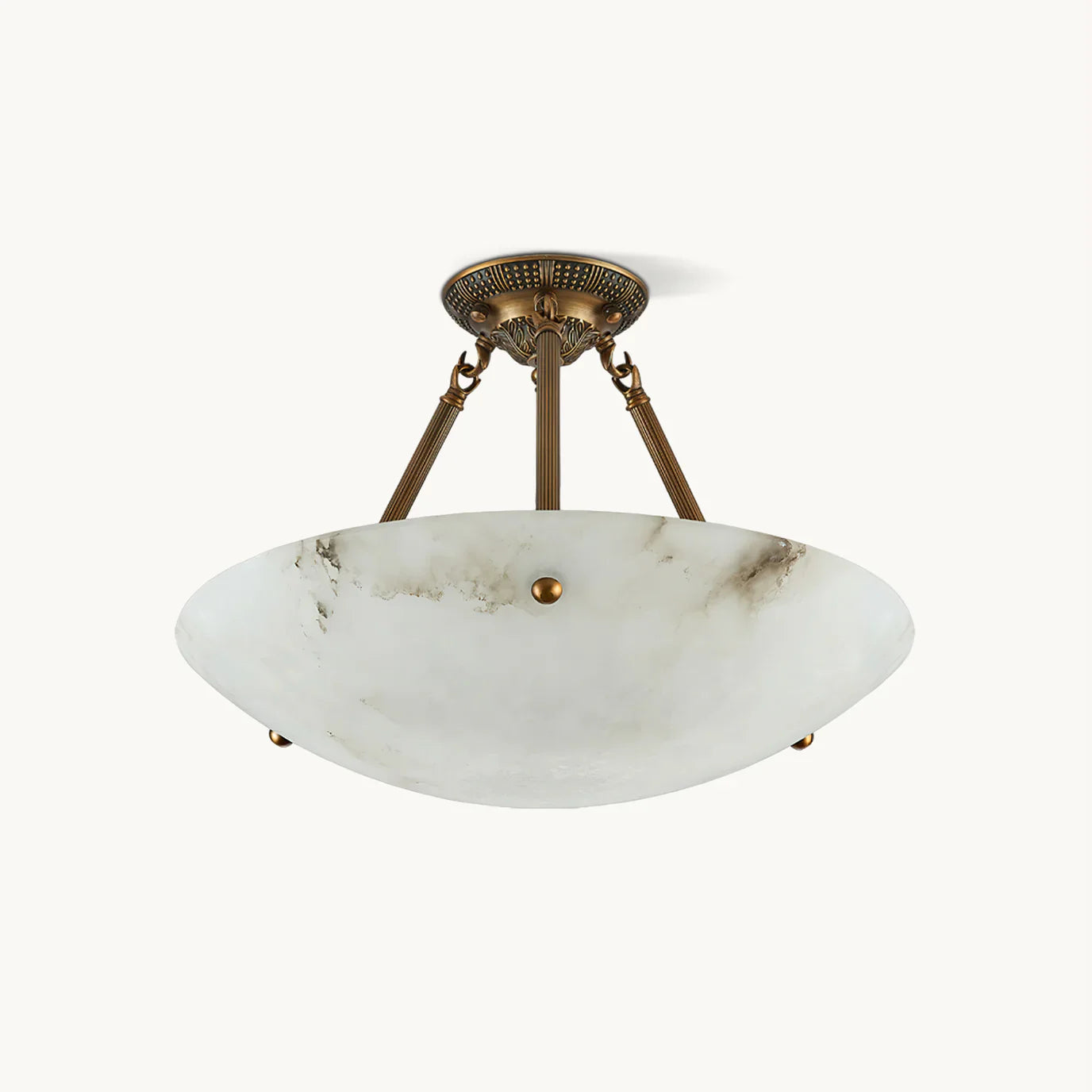 Modern Vintage Round Alabaster Ceiling Lamp