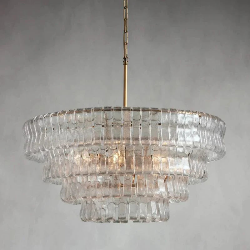 Amor Modern Clear Glass Round Chandelier 36"