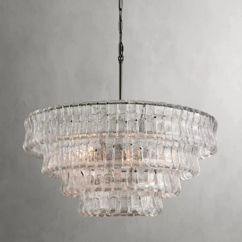 Amor Modern Clear Glass Round Chandelier 36"