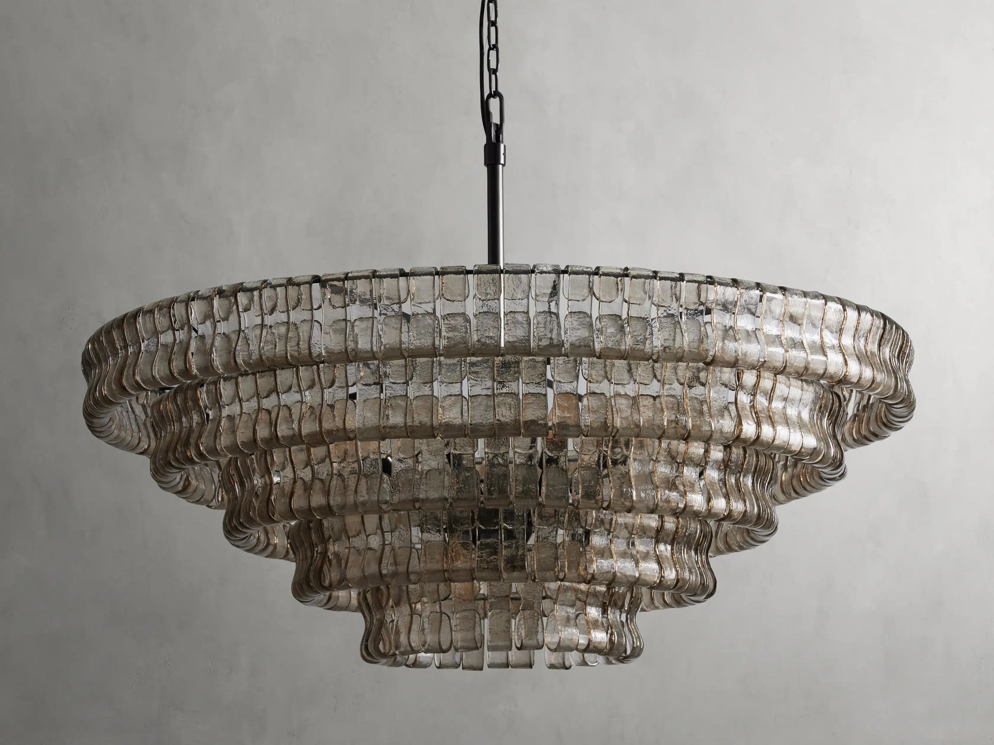 Amor Modern Smoke Glass Round Chandelier 48"