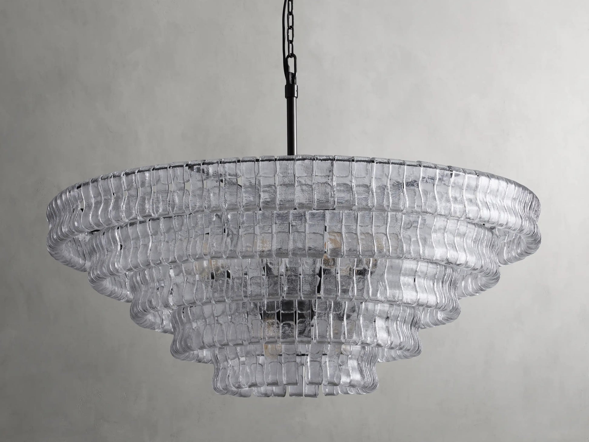 Amor Modern Clear Glass Round Chandelier 48"