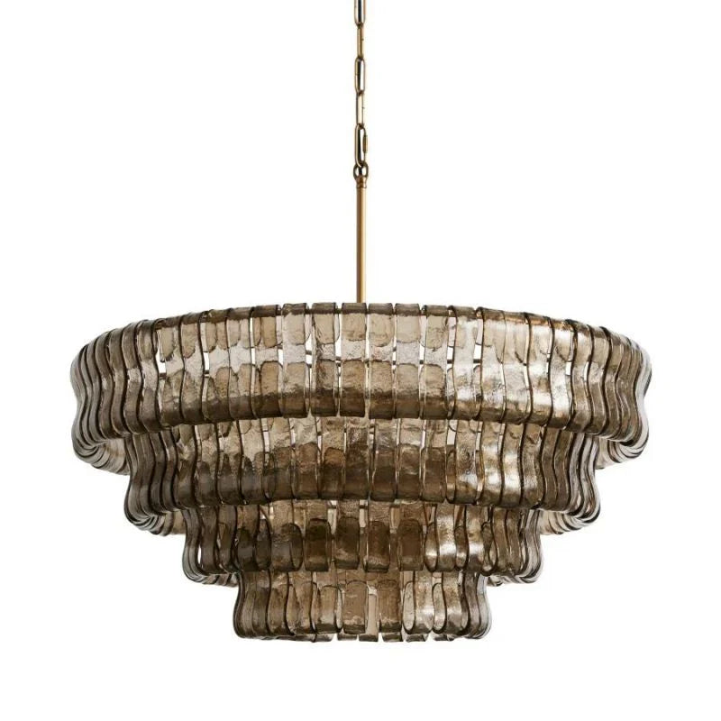 Amor Modern Smoke Glass Round Chandelier 36"