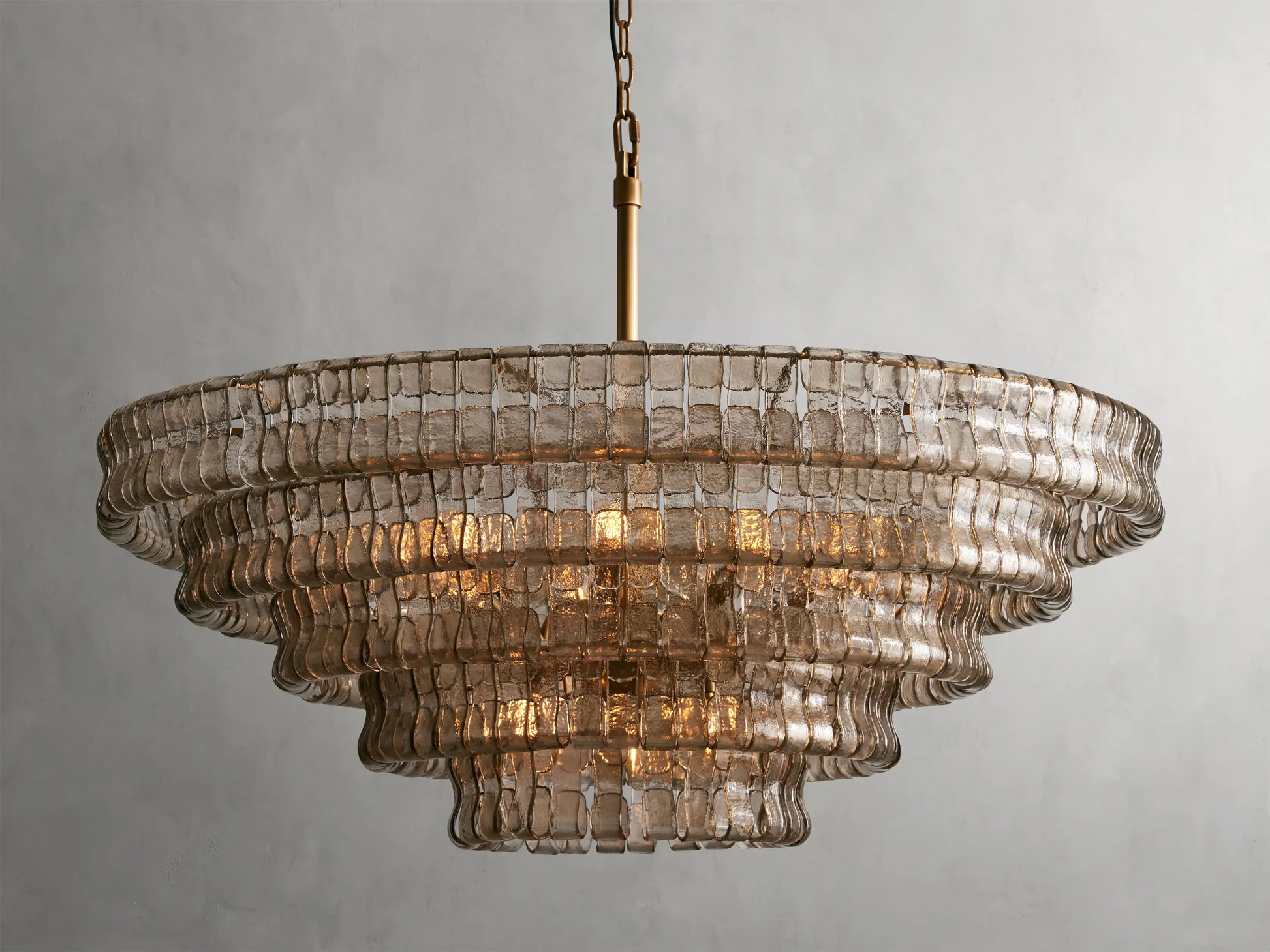 Amor Modern Smoke Glass Round Chandelier 48"