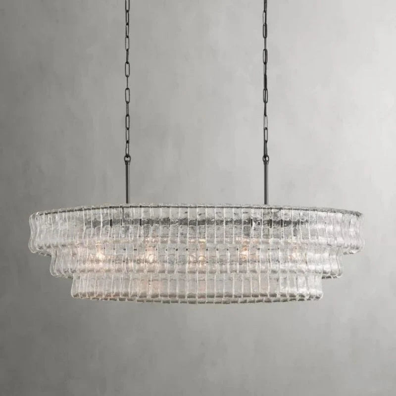 Amor Modern Clear Glass Chandelier 54"W