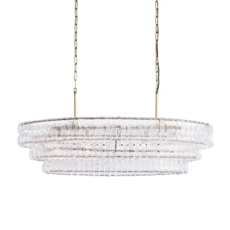 Amor Modern Clear Glass Chandelier 54"W
