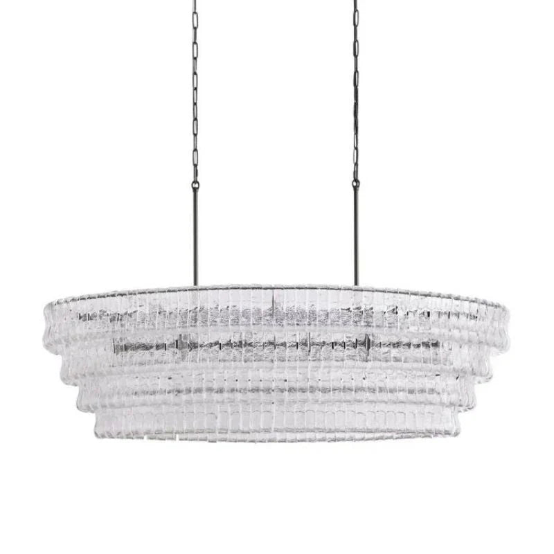 Amor Modern Clear Glass Chandelier 65"W