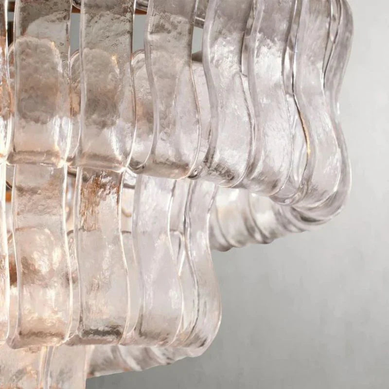 Amor Modern Clear Glass Chandelier 65"W