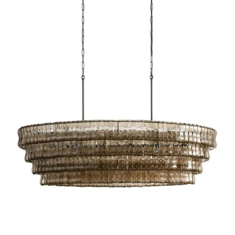 Amor Modern Somke Glass Chandelier 65"W