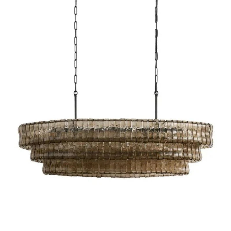 Amor Modern Smoke Glass Chandelier 54"W