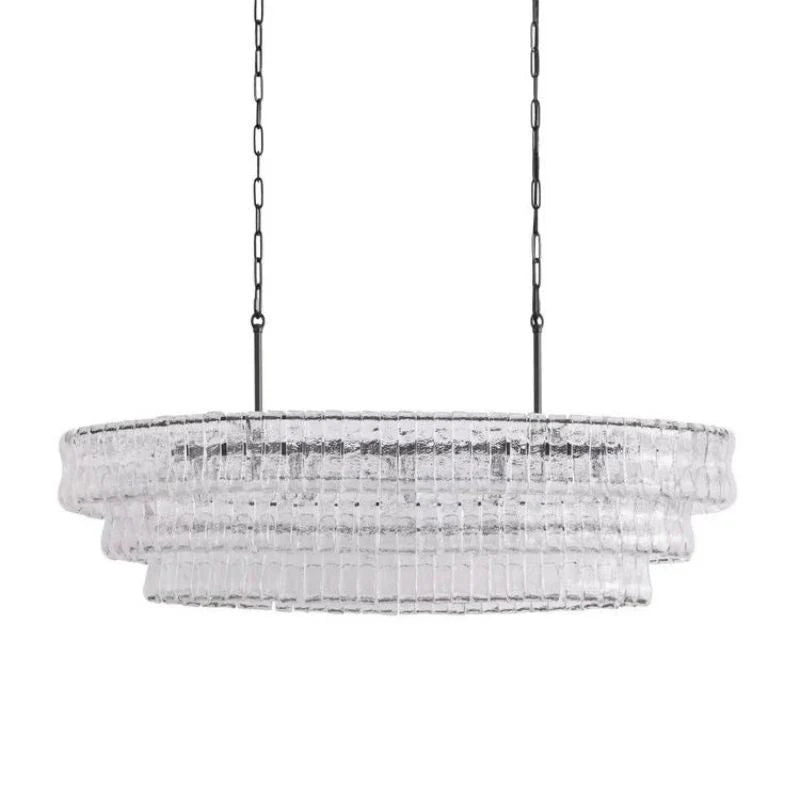 Amor Modern Clear Glass Chandelier 54"W