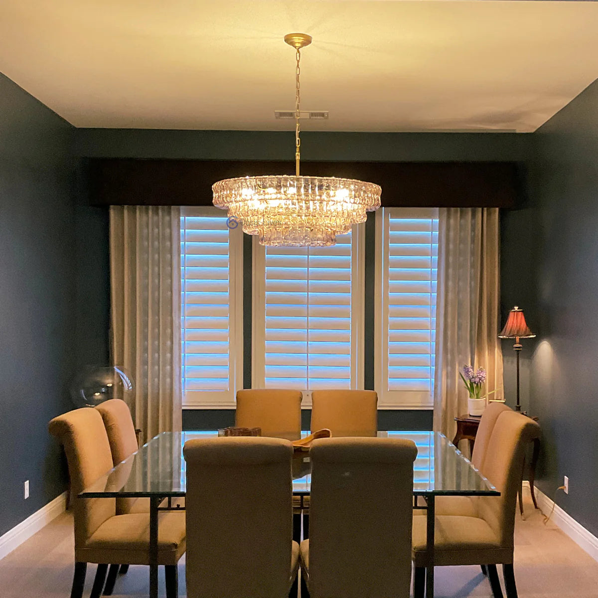 Amor Modern Clear Glass Round Chandelier 48"