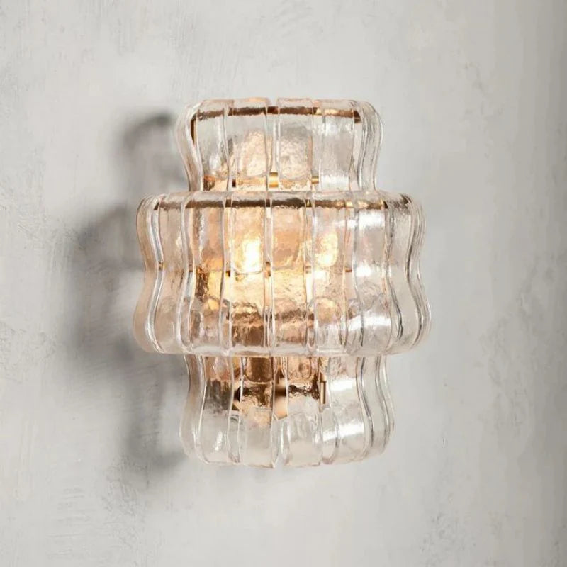 Amor Modern Clear Glass Wall Sconce 12"
