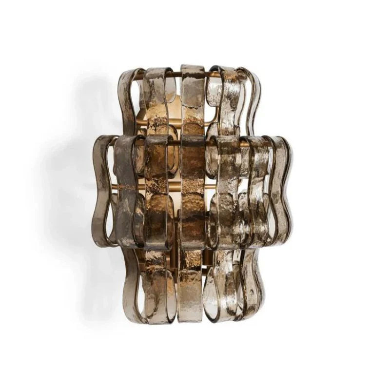 Amor Modern Smoke Glass Wall Sconce 12"