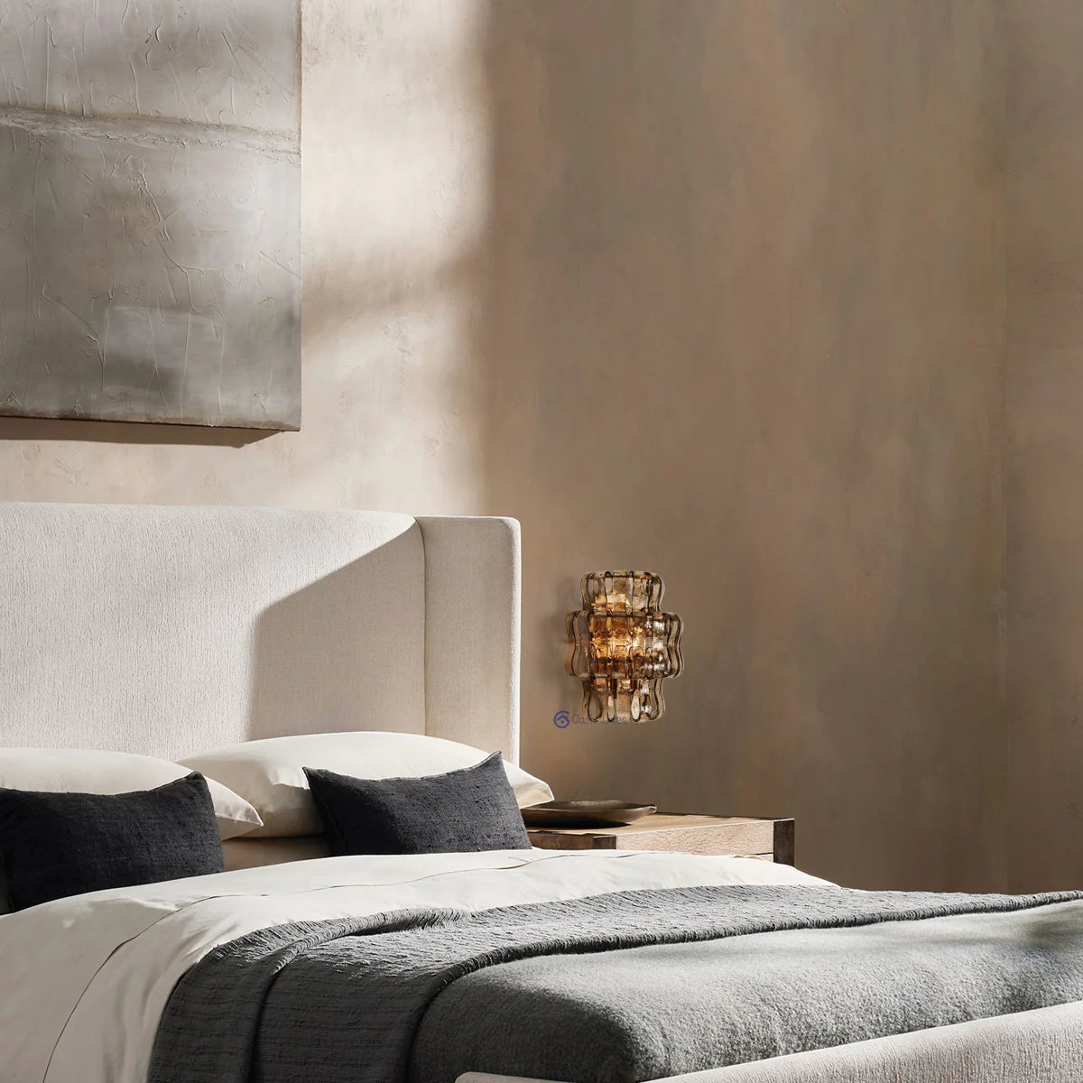 Amor Modern Smoke Glass Wall Sconce 12"